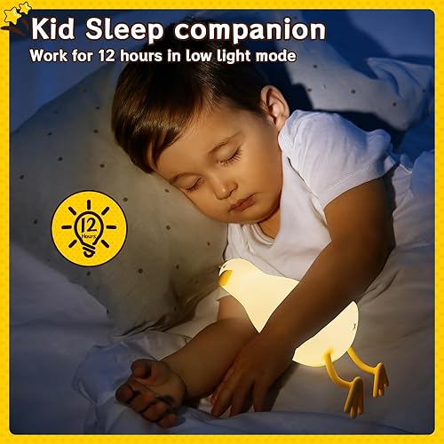 Miniatura 5 de Linda luz nocturna de pato lámpara LED de pato de silicona para bebé, lámpara de noche para niños de 7 colores, luz nocturna recargable para