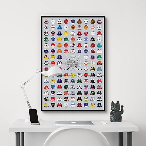 Miniatura 6 de Pop Chart  Compendio visual de camisetas de hockey  Póster artístico grande de 24 x 36 pulgadas  Historia completa de la NHL y uniformes de hockey