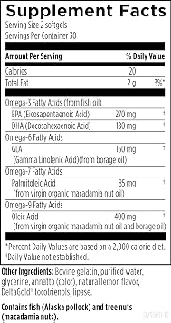 Designs for Health OmegAvail Synergy - Omega Complex for Adults - Omega 3-6-7-9 Fatty Acids from Borage and Macadamia Oil + Triglyceride (TG) Fish Oil with DHA & EPA (60 Softgels)