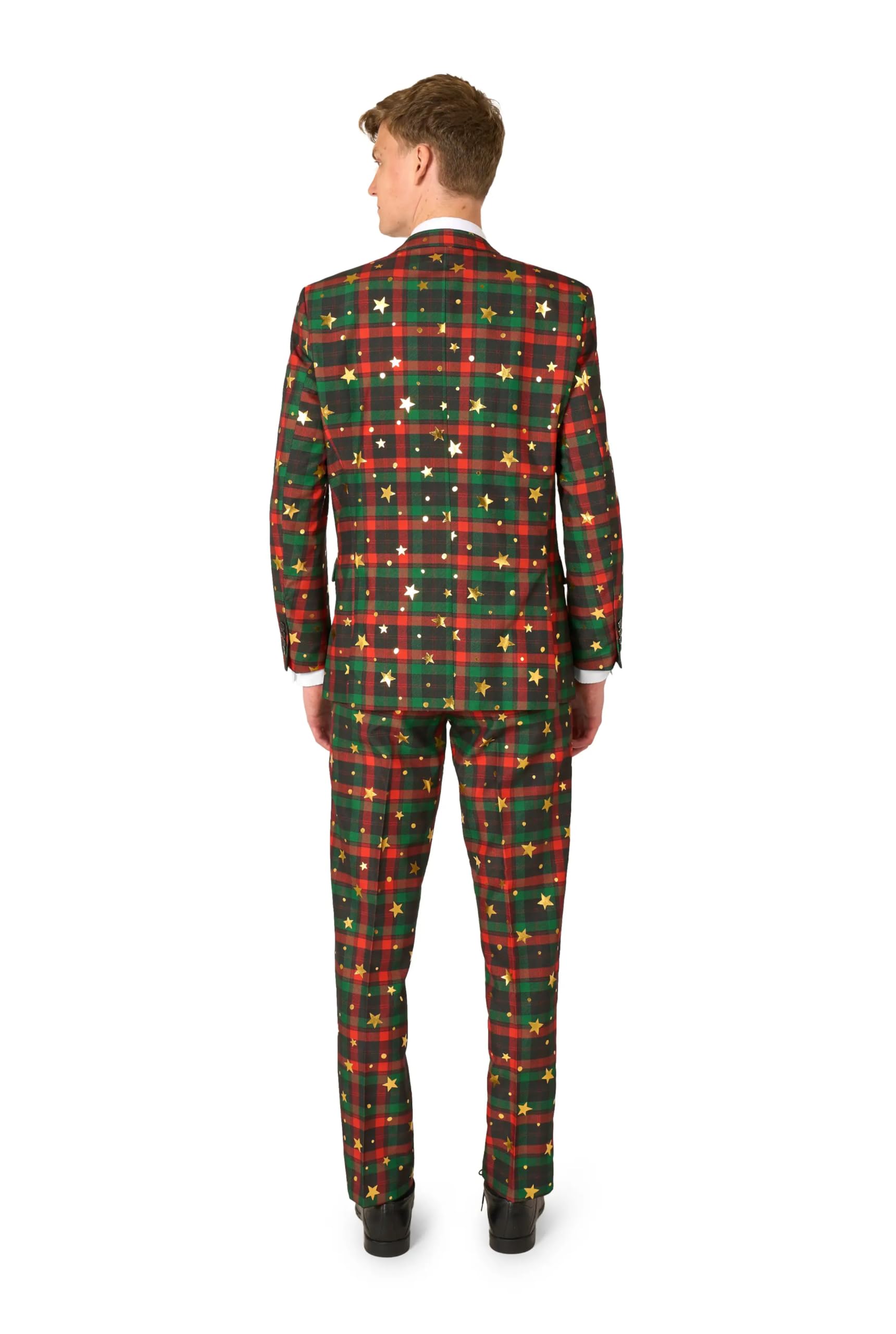 OppoSuits Fun Ugly Christmas Suits for Men – Winter Woods – Full Suit: Jacket, Pants & Tie Abito da Uomo (Pacco da 3)