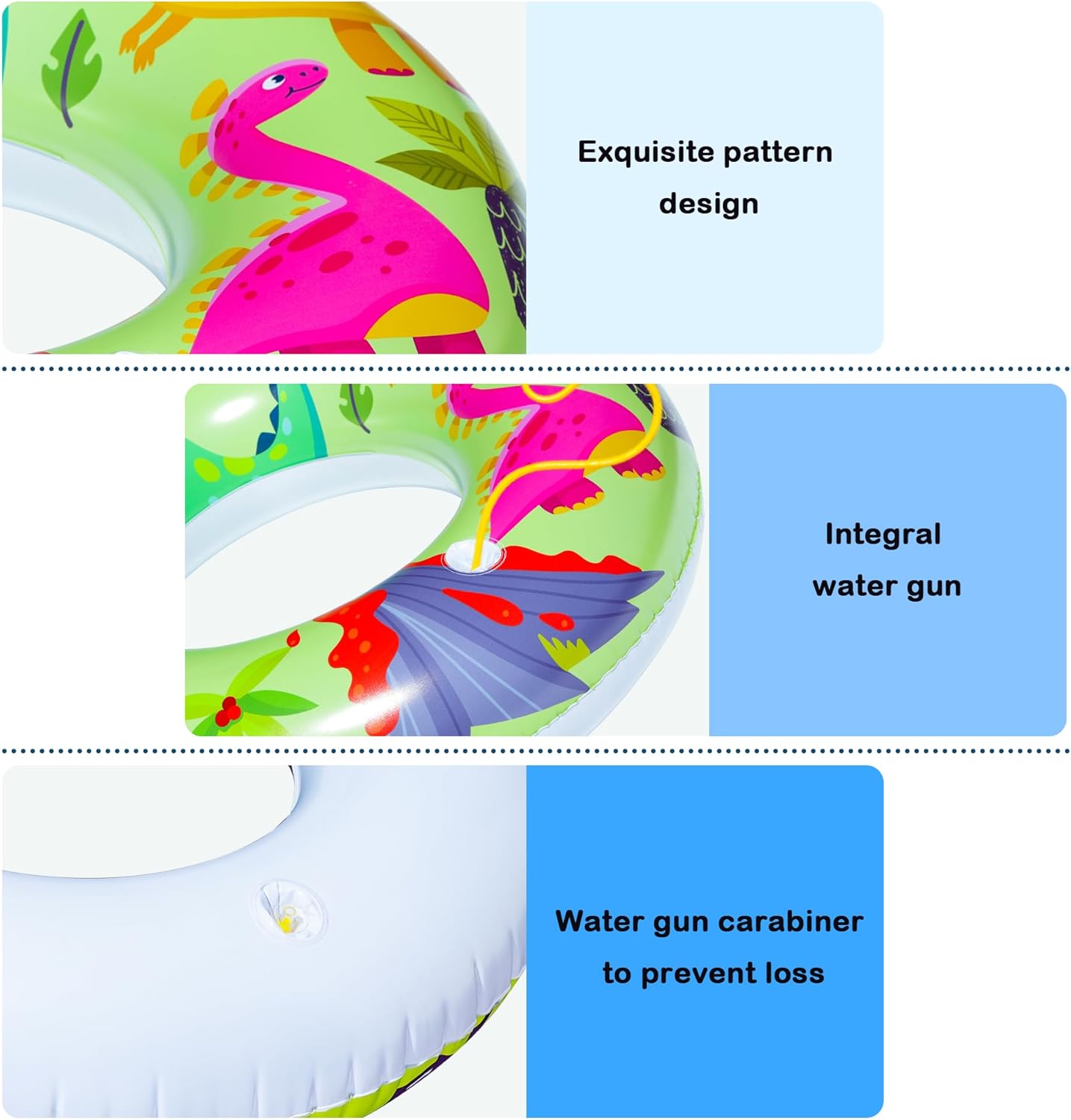 FindUWill Pool Floats with Water Guns Kids, Inflatable Pool Swim Tubes with Beach Ball, Pool Floaties Toys Inner Tube with Squirt Guns for Kids Ages 8-12, Beach Swimming Party Toys for Adults