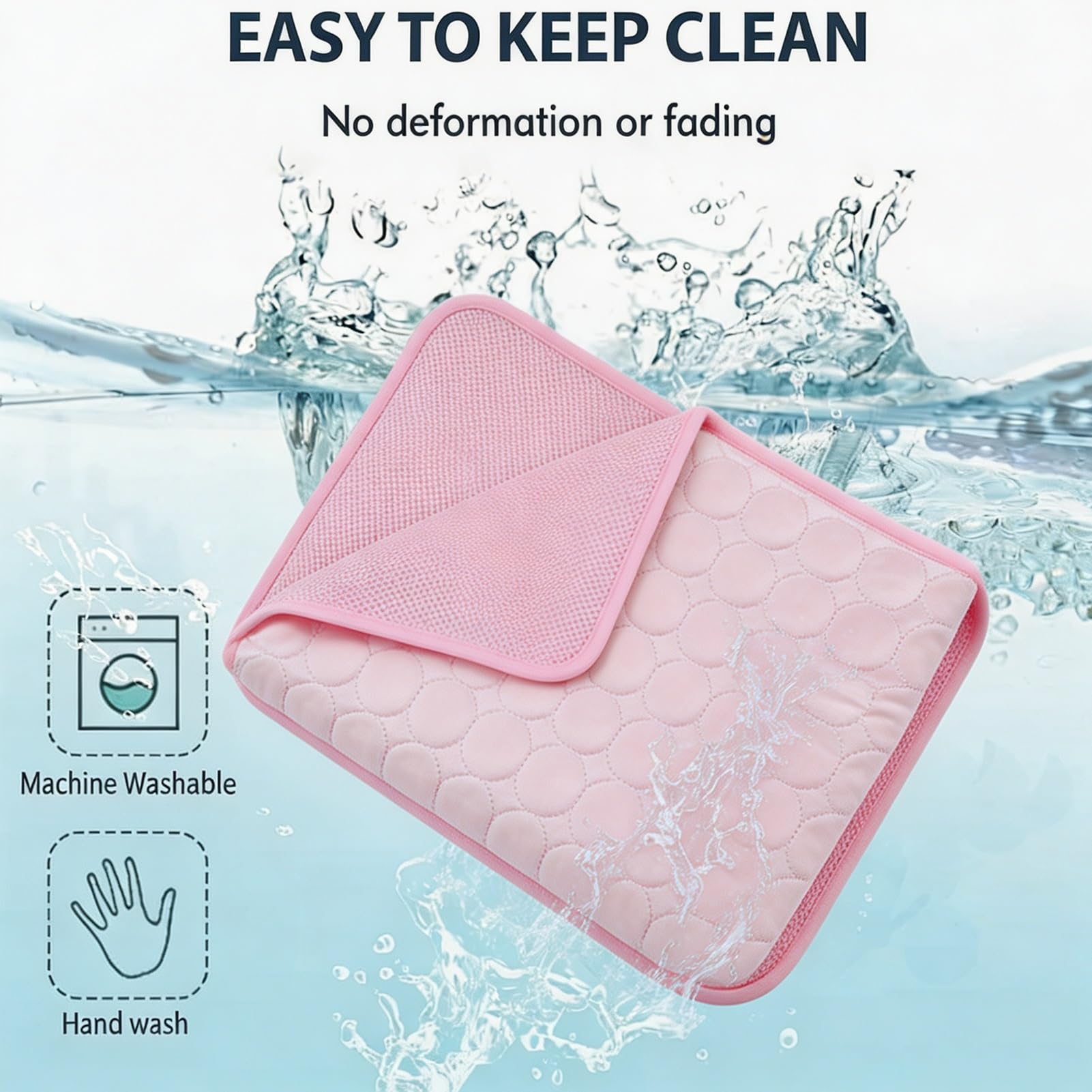 Tapis Rafraîchissant D'été pour Animaux De Compagnie, Lavable,Tapis Couchage Animaux, Utilisable sur Les Paniers Sols Intérieurs Et Extérieurs, Sièges Voiture, Etc(Pink,59x39.4)