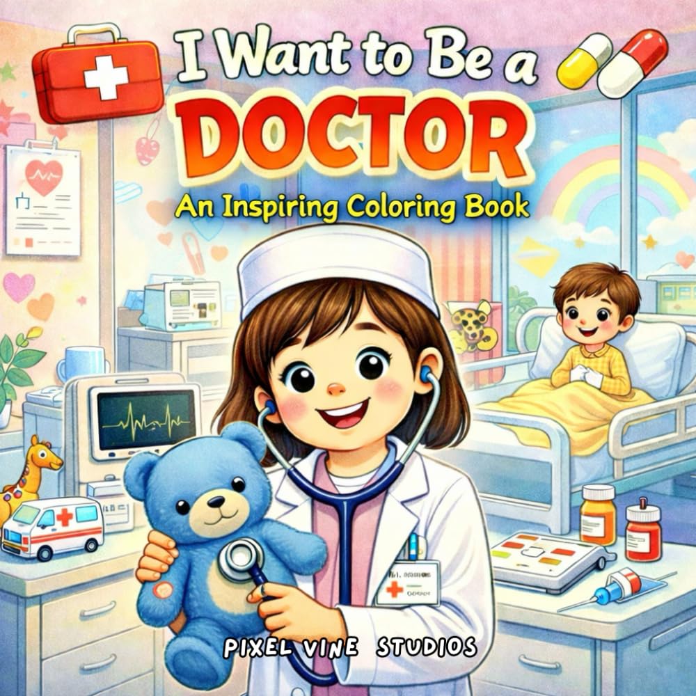 I Want to Be a Doctor: A Fun and Inspiring Coloring Adventure with Hospitals, Medical Tools, Checkups, Nurses, and Caring Heroes