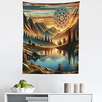 Vista 97 de Ambesonne Tapiz de palmera, impresión de imagen de atardecer tropical, estilo vintage, playa de verano, para colgar en la pared para dormitorio