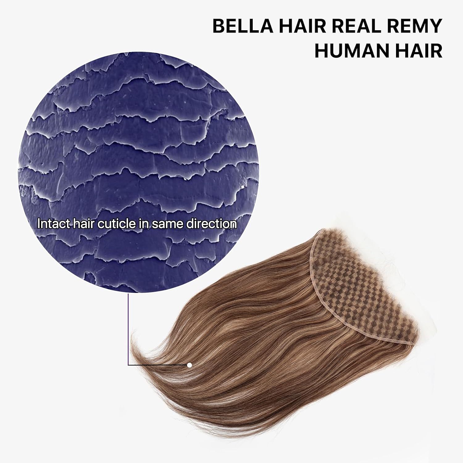 Bella Hair 13x6 HD Lace Frontal #4/27 Highlight Ombre Remy Human Hair Silky Straight, Long Lifetime Full Cuticle Aligned Virgin Hair Piece (20 inch)
