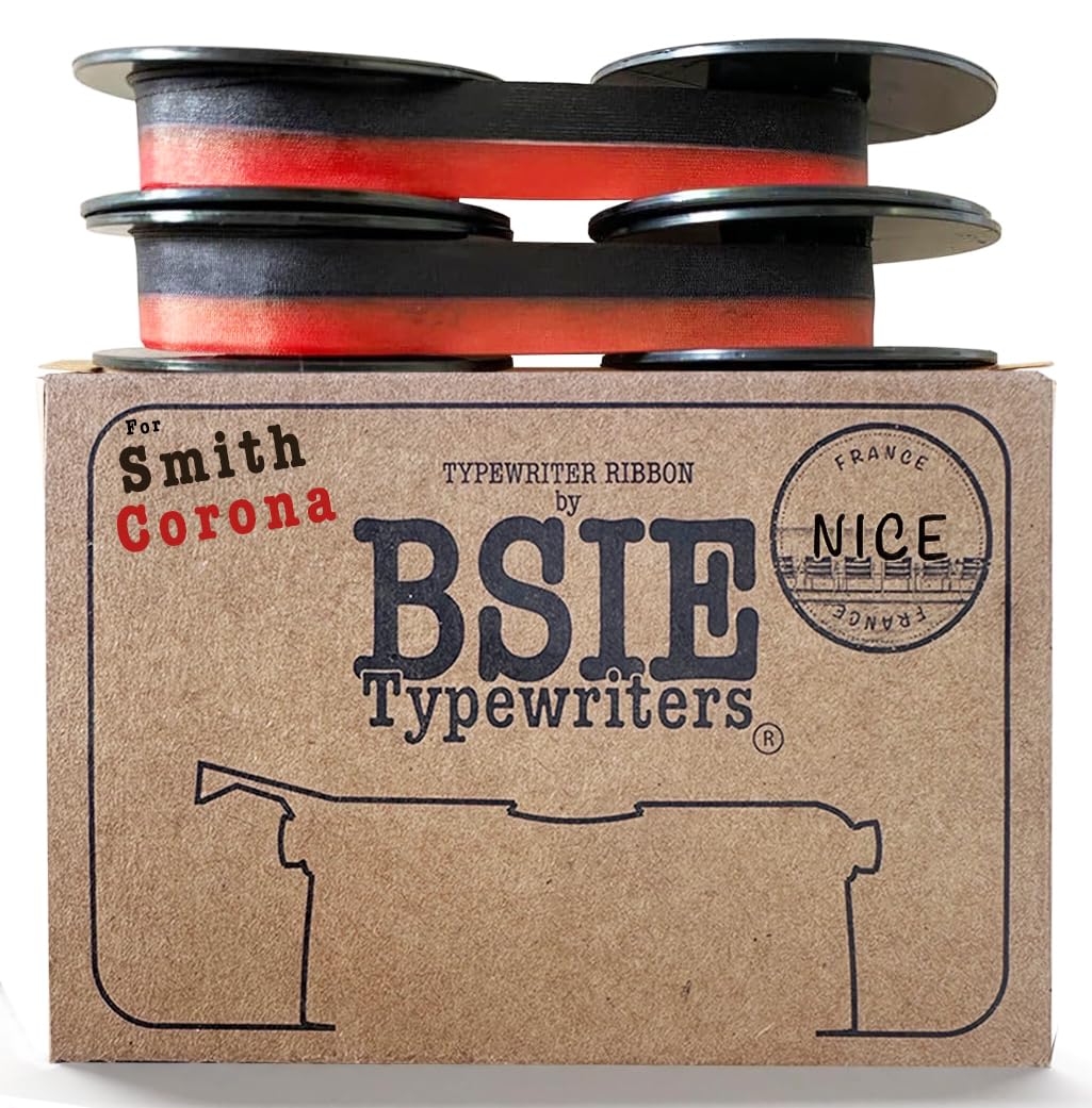 BSIE Typewriters – Smith Corona Typewriter Ribbon – Black and Red – Twin Pack – Fits Silent Super, Sterling, Galaxie, Skyriter, Classic 12 – GR9 – Tested in Nice, France