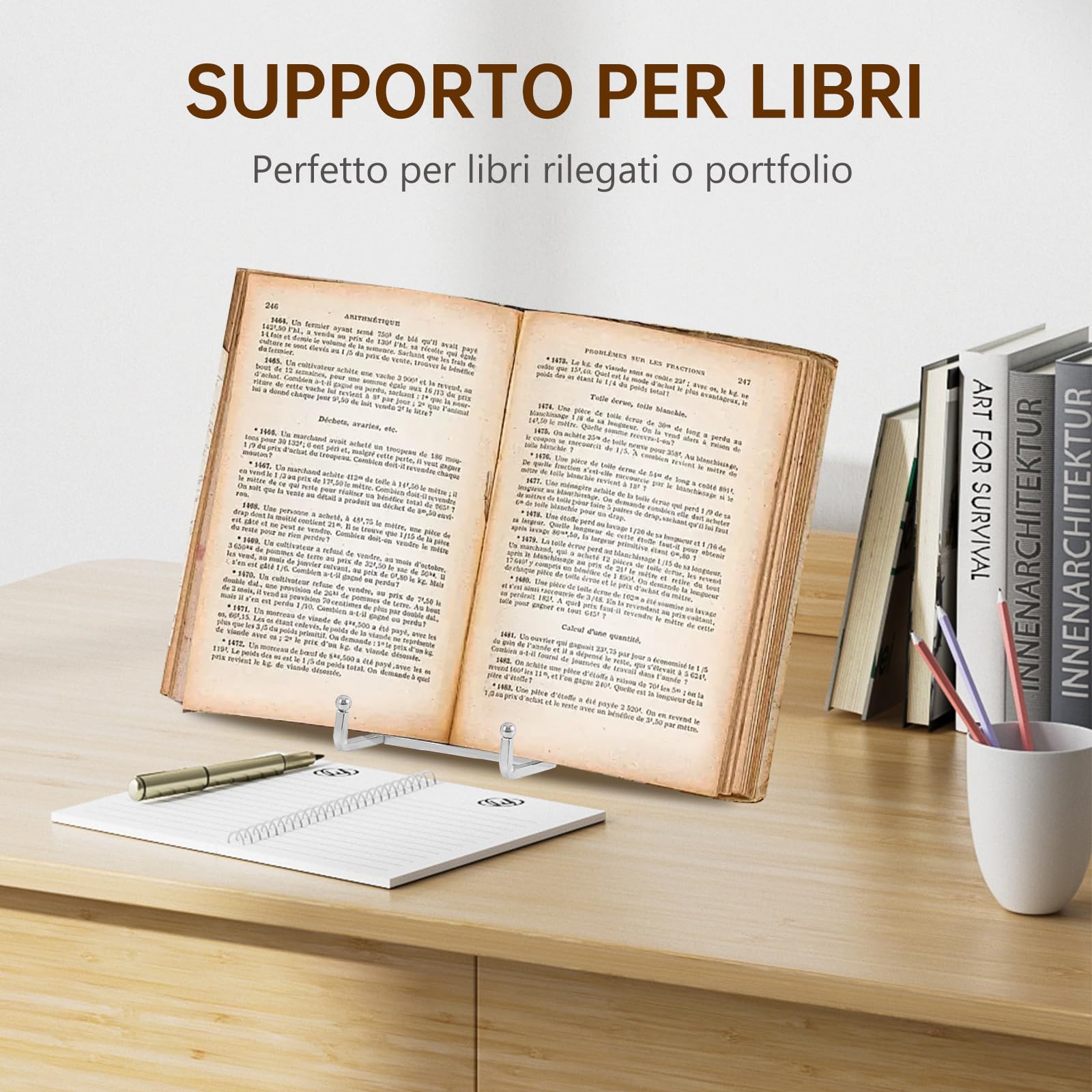 Supporto Cavalletto Espositore Porta Piatti - 20,5 cm Cavalletti per Tavolo in Ferro - Supporti da Esposizione per Piatto Decorativo | Foto | Cornice | Libri | Carte | CD - Argento - Confezione da 2