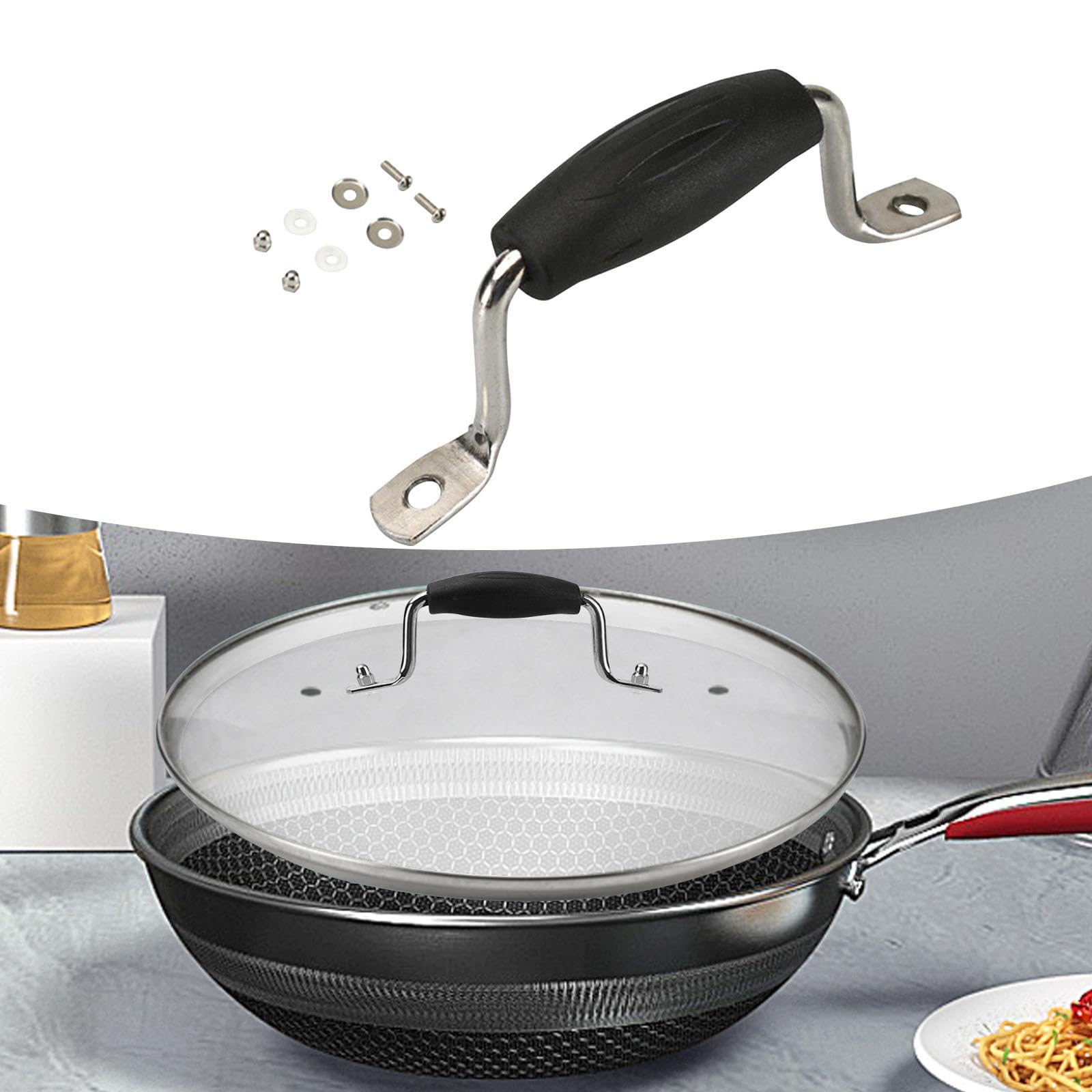 AFFIDABILE MANIGLIA DI Ricambio Per Coperchio Padella Coperchio Padella Coperchio 126224673844 - Foto 5