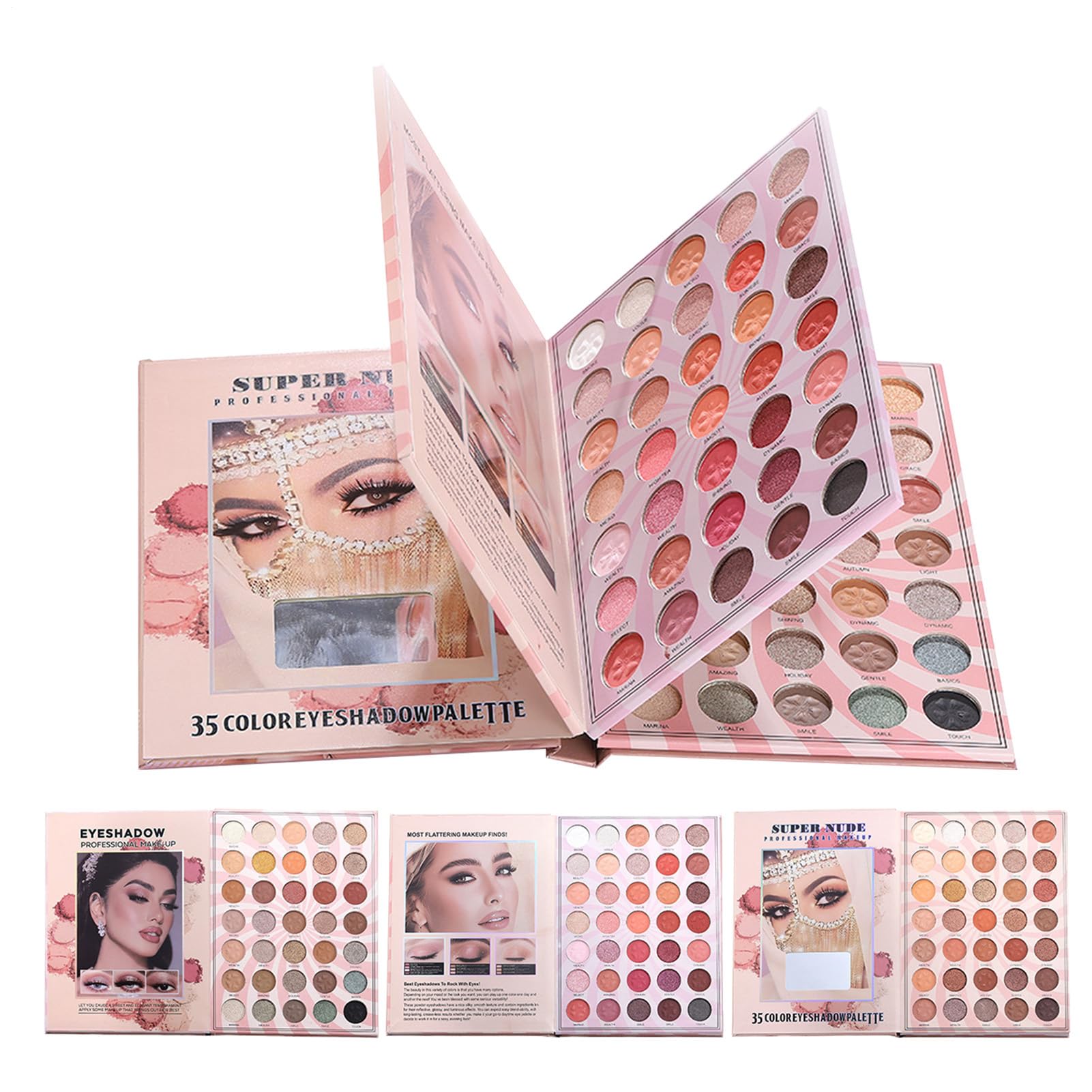 Palette di ombretti - 105 colori impermeabili - Palette di ombretti a forma di libro | Kit di bellezza professionale, occhiali da sole lunghi, set di designer di look creato