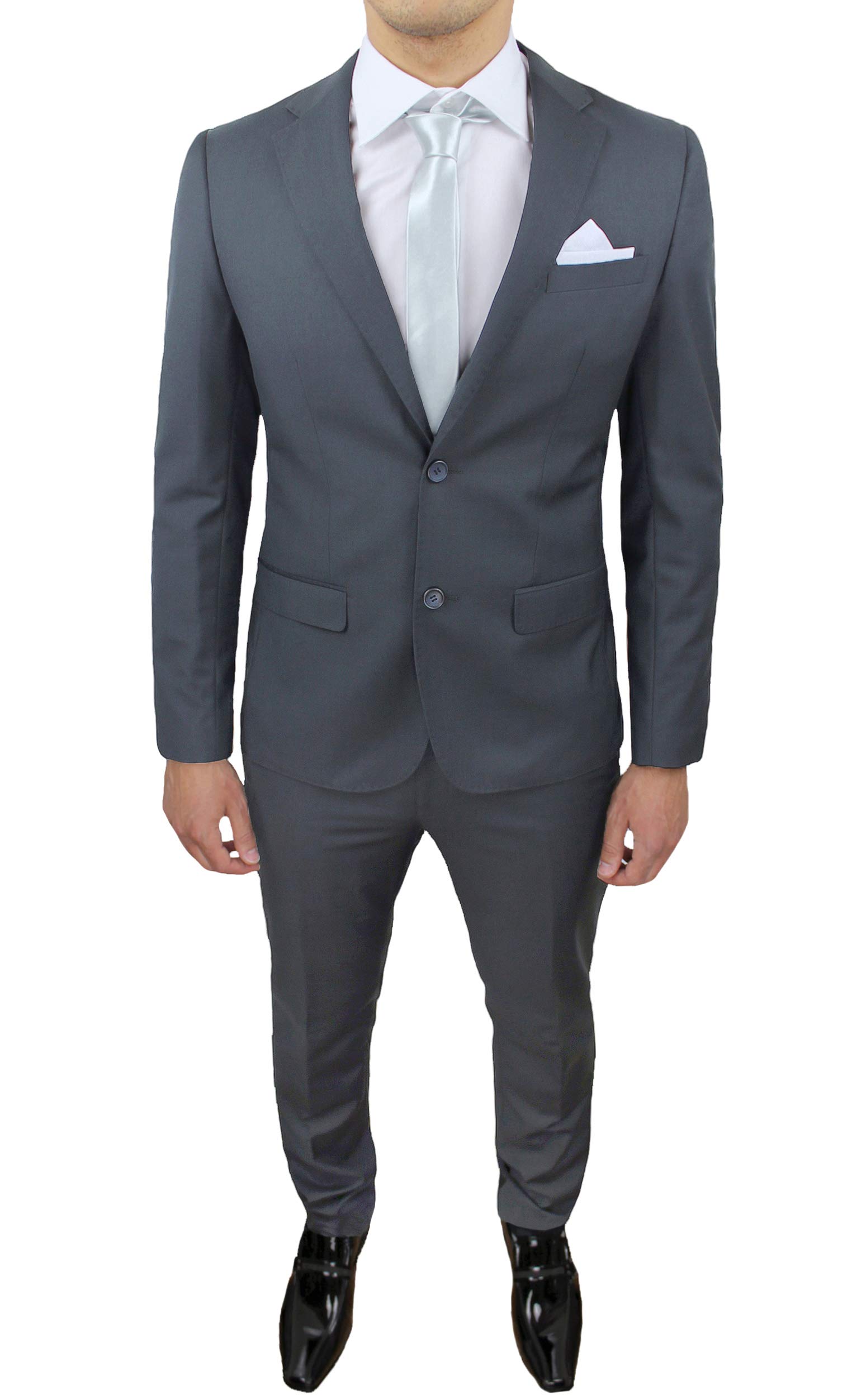 Abito Completo Uomo Sartoriale calibrato Grigio Taglie Forti comode conformato Casual Elegante Cerimonia