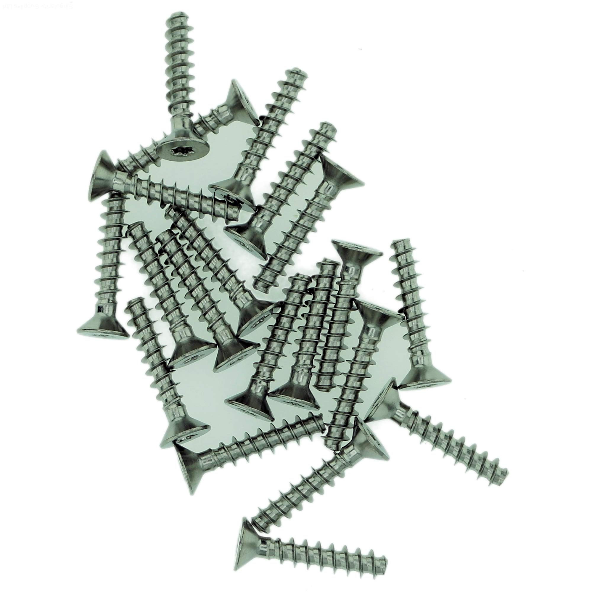 Singularity Supplies D3.5 (3.5Mm X 8Mm) Pozi Countersunk Screws For Plastic - Stainless Steel (A2) (Pack Of 20)