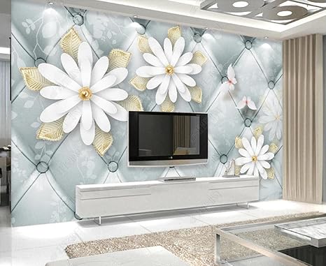 Amazon 壁紙 3d 花のソフトパックの葉 不織布壁紙テレビ背景壁 壁紙