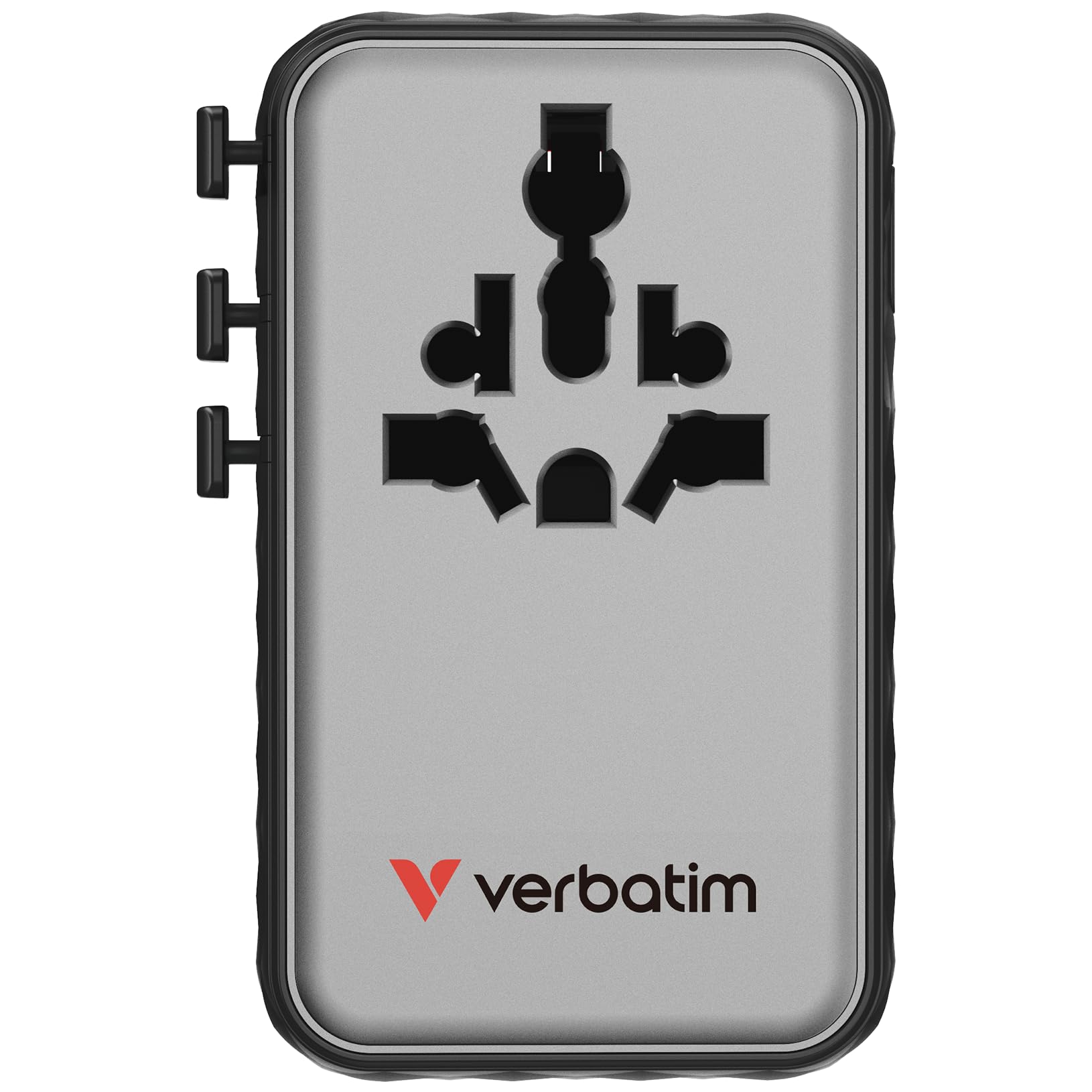 Verbatim GaN uniwersalny adapter podróżny 170 W, czarny, adapter do gniazdka i 3 x USB-C, 1 x USB-A, 2 x USA/JP, szybka ładowarka do laptopa, smartfona i wielu innych, do zastosowania na całym świecie