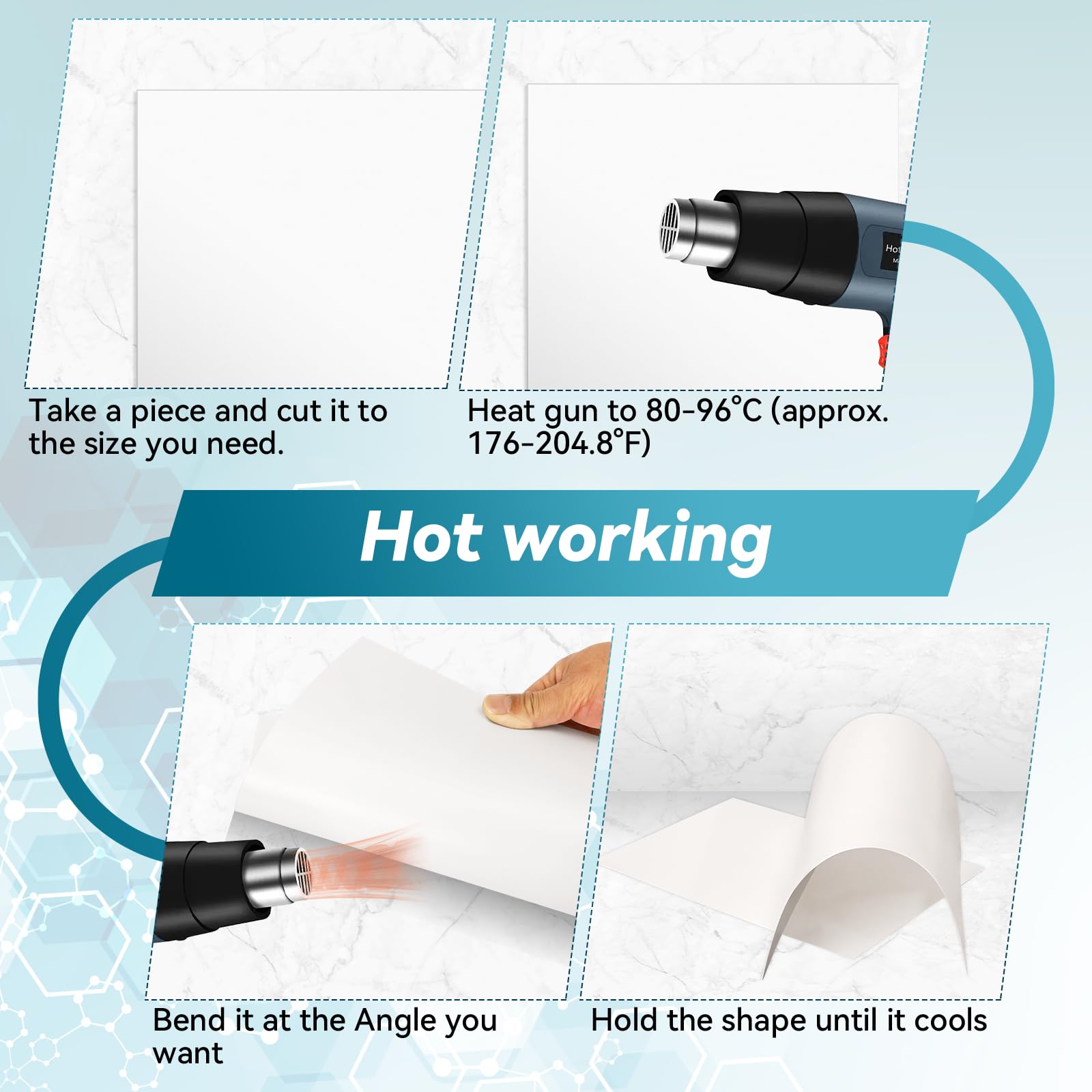 White Plastic Sheets - 5 Pack for DIY Crafts -4