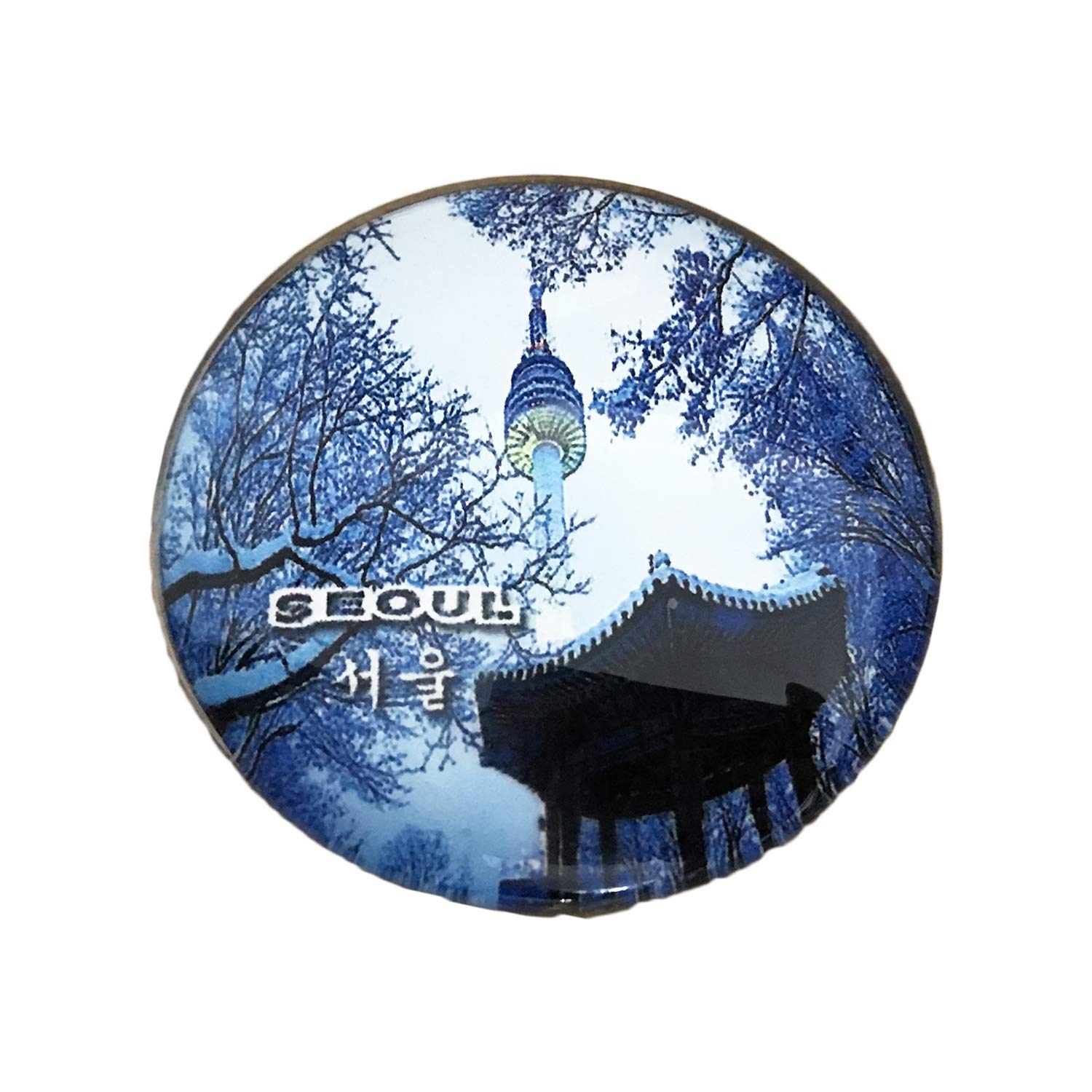 Wedarego Seoul Korea 3D Refrigerator Fridge Magnet Crystal Glass Magnet Handmade Tourist Travel Souvenir Collection Gift Whiteboard Magnetic Sticker Home Decoration