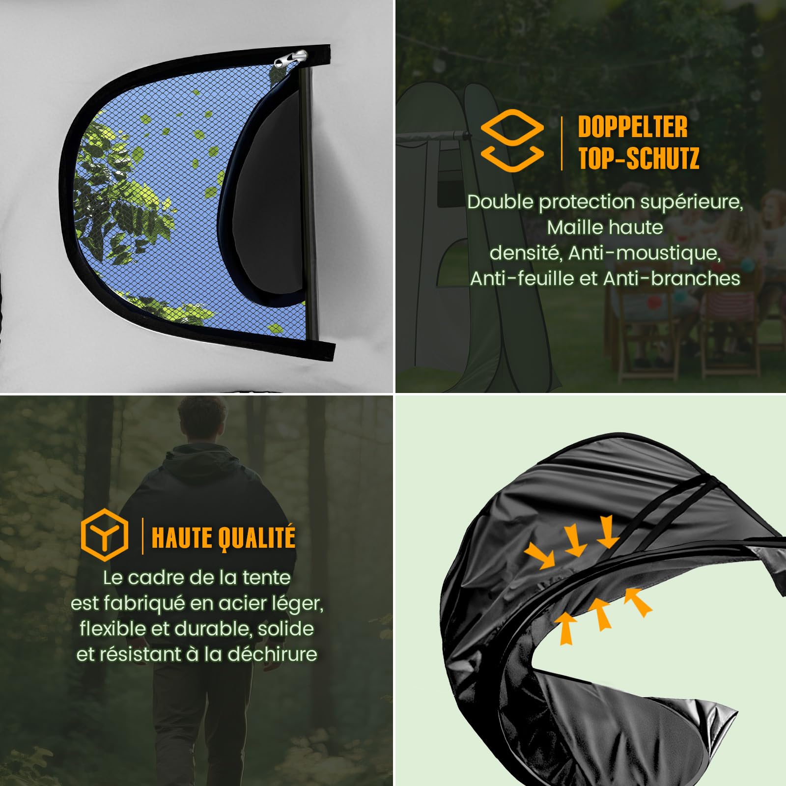 Charmofun Tente de Douche Pop Up, Cabine de Douche Camping Anti-UV, Tente de Toilette Portable avec Sac de Transport pour Plage Pêche Randonnée L'extérieur