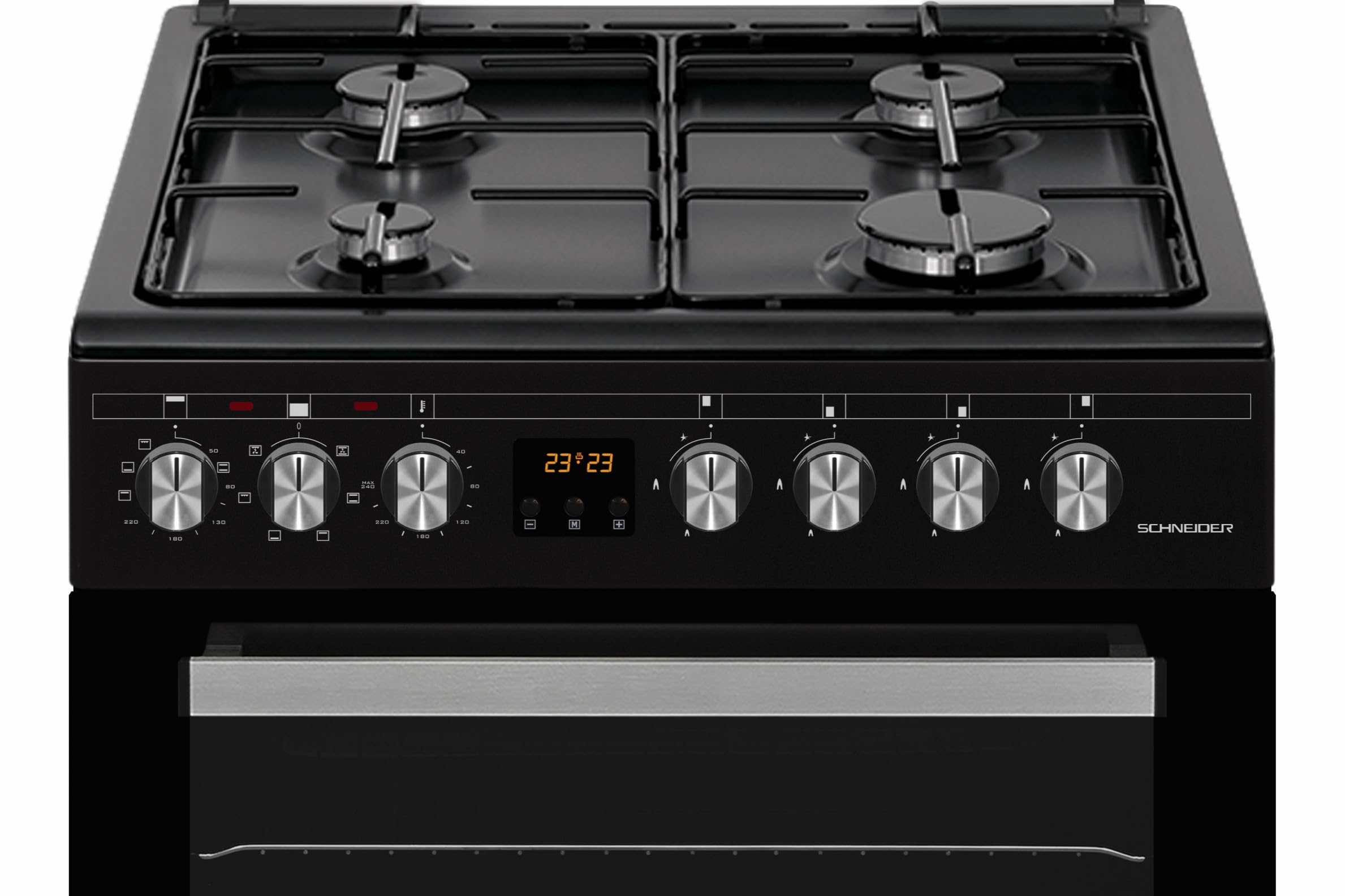 Schneider SCCG64DO-BM - Cuisinière double four 4 feux gaz Black mat - 3