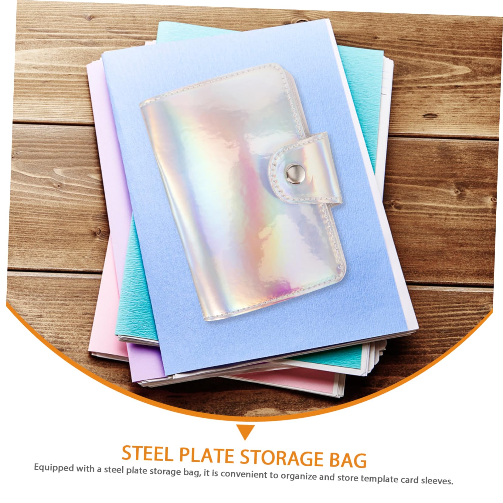 5 Piezas Titular de la tarjeta de plantilla de uñas Clavos arte caja de plantilla de impresión de uñas estuche para placa ungueal caja de la placa de estampado el plastico Plata