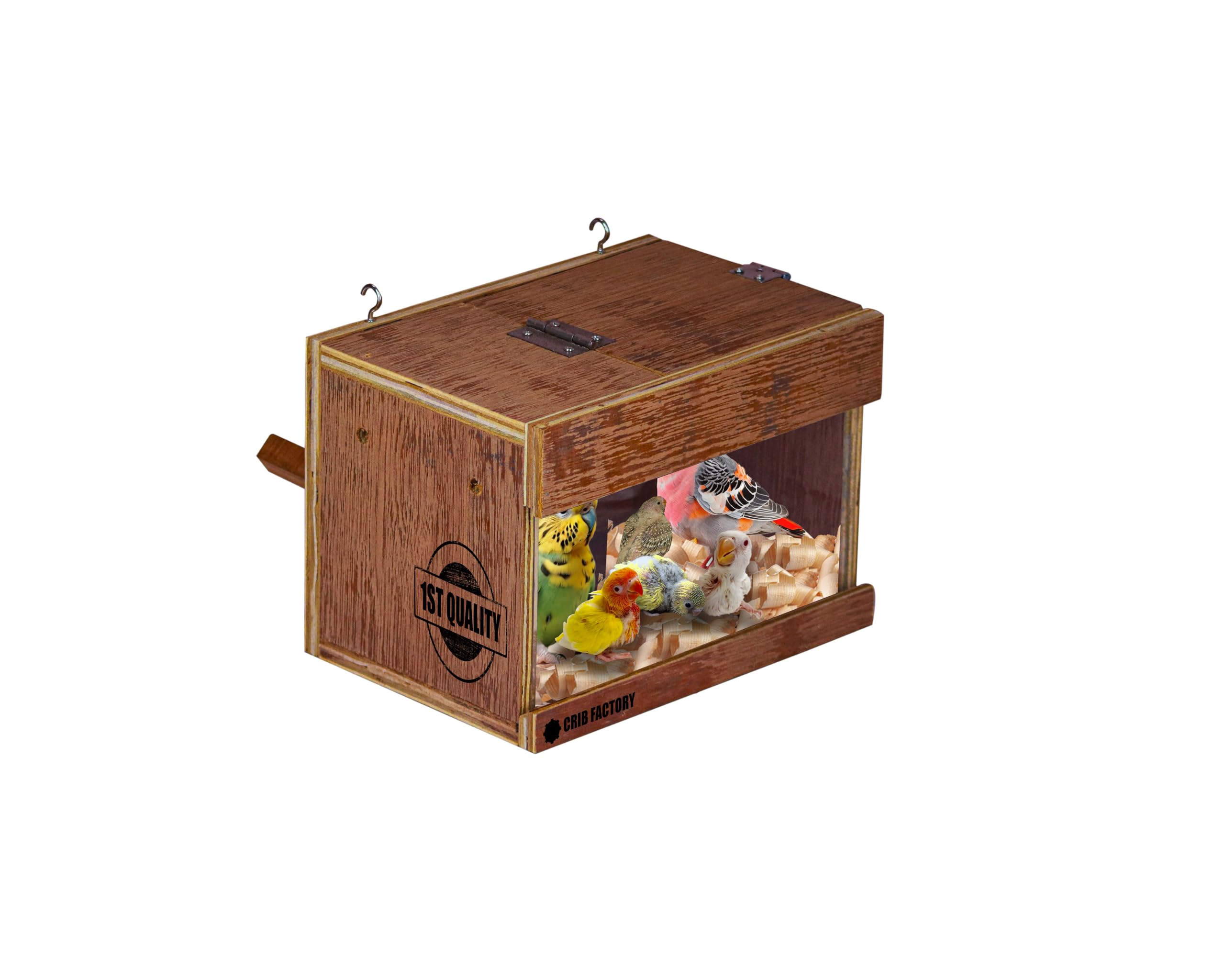 CRIBFACTORY | WOOODEN BREEDING Box for Budgies | ONE Side Transparent | 10x7x7 INCH (B0D5R5PRPS) Amazon Price History, Amazon Price Tracker