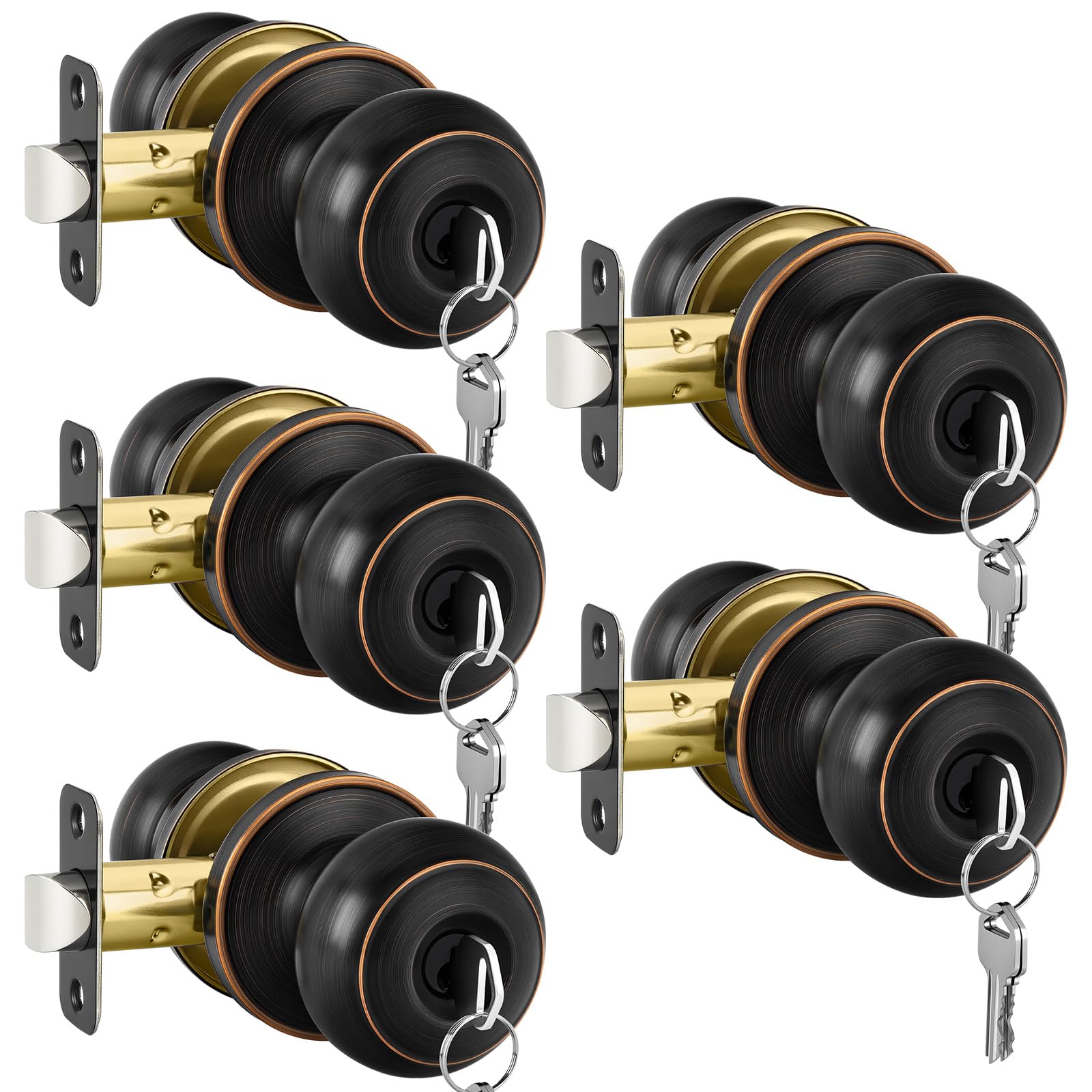 Haidms 6 Pack Matte Black Door Knobs Interior Privacy, Black Interior Door Knobs for Bedroom or Bathroom Classic Round Doorknobs Hardware — Amazon image 13
