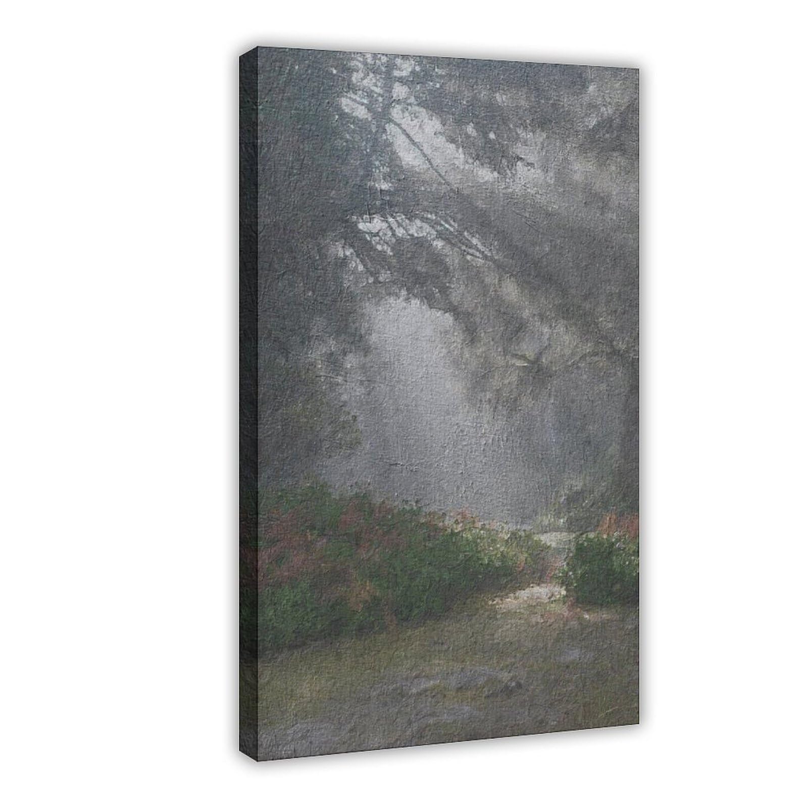 Impression sur toile forêt neutre paysage rustique déco murale 40x60 - 8