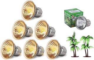 CALIDAKA 6PCS 75w Reptile Light,Uva Uvb Reptile Light Turtle Bulb,E27 Heating Bulb Full Spectrum Bulb,Tanning Light Reptile Amphibian Turtle Lizard Snake (Includes 2 Coconuts)