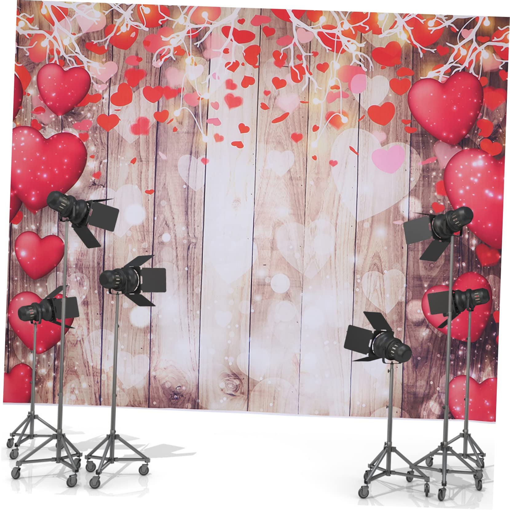 POPETPOP Sfondo Fotografico Per Legno Con Cuore Decorazione Versatile Per Eventi Casa e Foto Studio Materiale Durevole e Creativo Per Ogni Occasione