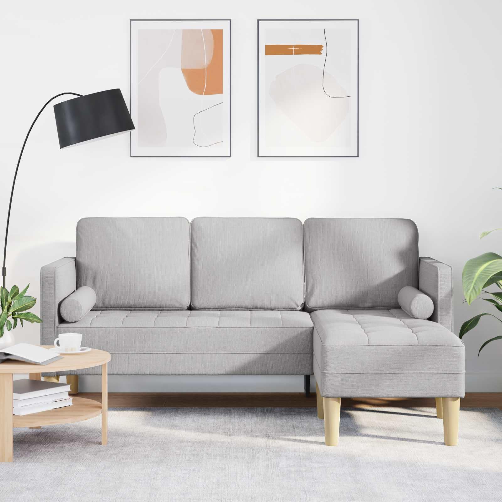 vidaXL Juego de Sofá Gris Nube 173 x 131 x 67 cm Poliéster