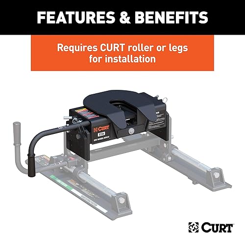 Miniatura 5 de CURT 16515 E16 - Cabeza de enganche de 5 rueda solamente, requiere patas o rodillo, 16,000 libras