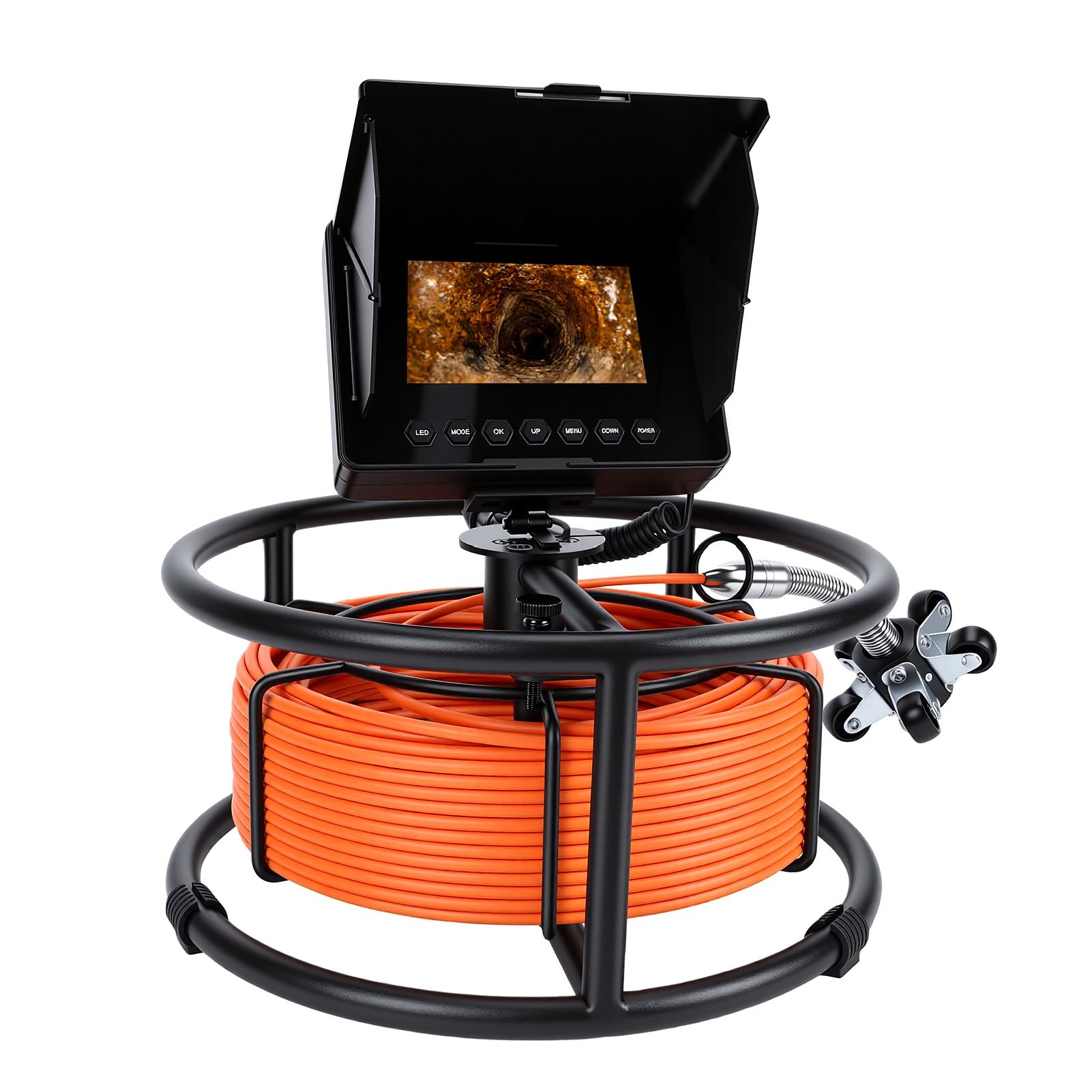 Cámara de Inspección de Alcantarillado, Grabación Industrial DVR (F2543DC23-20M-K) | Sonda a prueba de agua IP68, diámetro de 23 mm, lente gran angular de 145°, 8500 mAh, tarjeta de 32 GB, para tubería