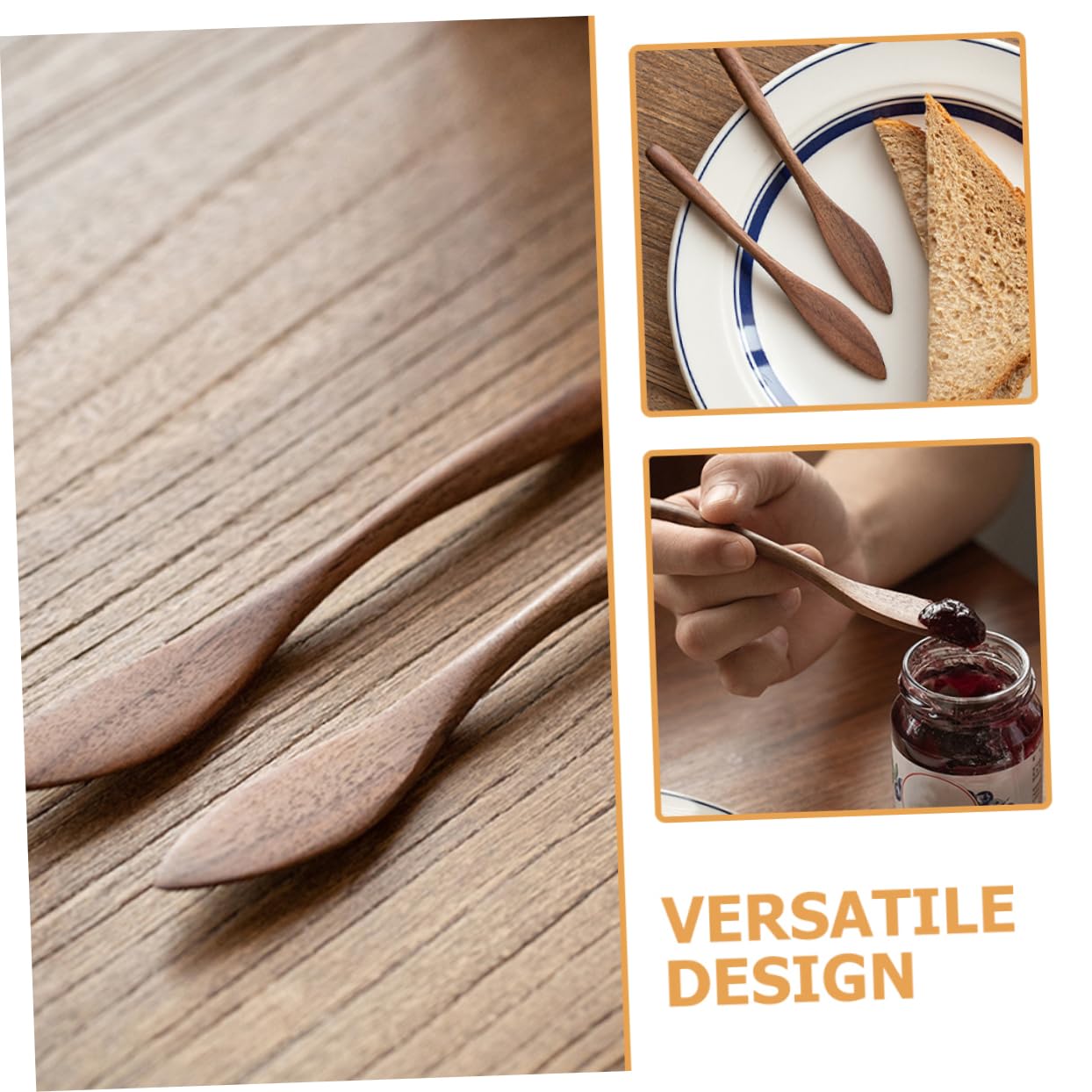 PRETYZOOM Black Walnut Wooden Butter Spreader Cheese Spatula Jam Knife Ideal for Home and Bakery