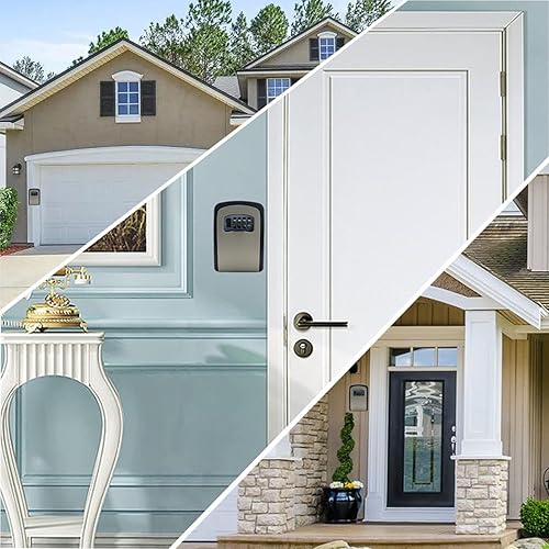 Miniatura 5 de Puyueo - Caja combinada para llaves, caja de almacenamiento de llaves de montaje en pared, cerradura de llave para exteriores (más gruesa)