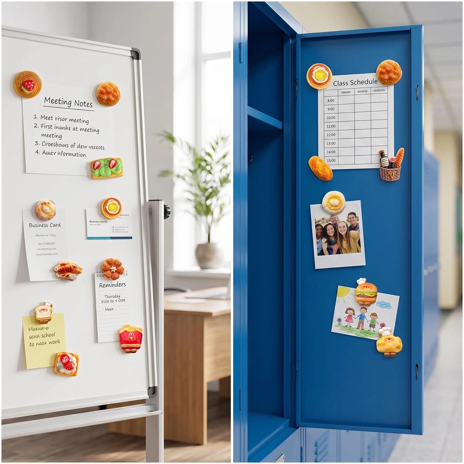 24 Pezzi Mini Magneti 3D, Graziosi Accessori Magnetici per Frigorifero, per Accessori per Frigorifero, Cucina, Ufficio, Piccoli Magneti Decorativi da Cucina, Adesivi Magnetici Decorativi