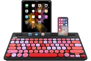Bluetooth Laser Keyboard for Tablet iPad Phone, Computer Keyboard with Phone Holder...