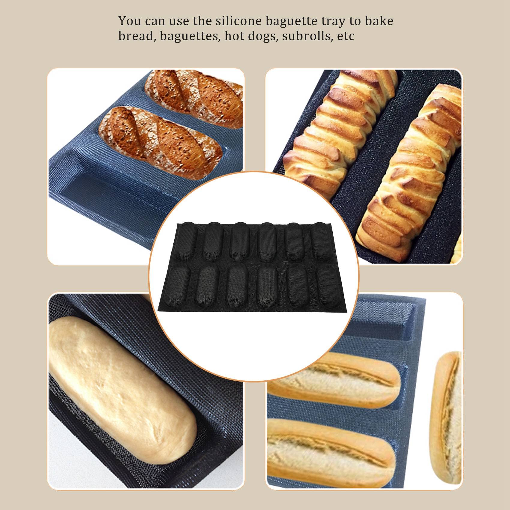 Moule à Pain Et Hot-Dog En Silicone - Antiadhésif - Four Et Lave-Vaisselle Safe - 40x30cm