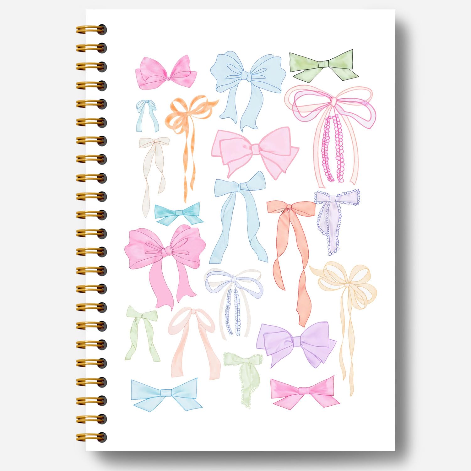 Guymn Coquette Colorful Bow Notebook, Girly Notebook, Preppy Journal, Womens Journals for Writing, Cute Notebooks Journals for Women, Aesthetic