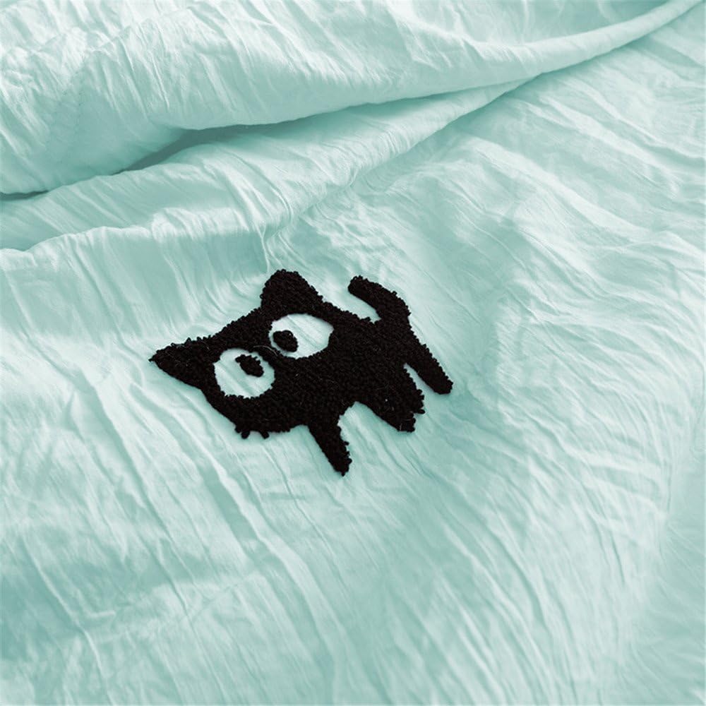 PinkMemory 3pc Quilt Sets with Pillow Shams Lightwight Microfiber Bedspread/Coverlet Blanket Quilt Set for Teens Girls,Twin/Full, Skin-Friendly Summer Comforter-Full,Mint