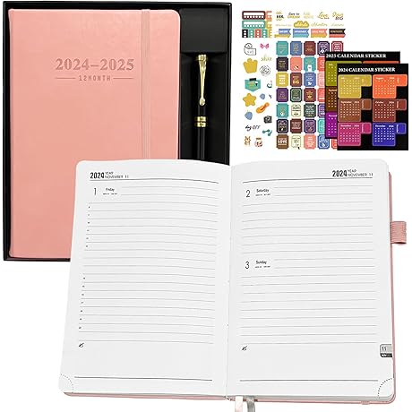 Professional Daily Planner 2024-2025 Full Page per Day