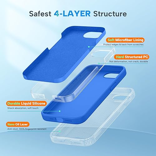 Miniatura 810 de Miracase - Funda diseñada para iPhone 11 con protector de pantalla, funda de goma de silicona líquida, protección total contra caídas y a prueba