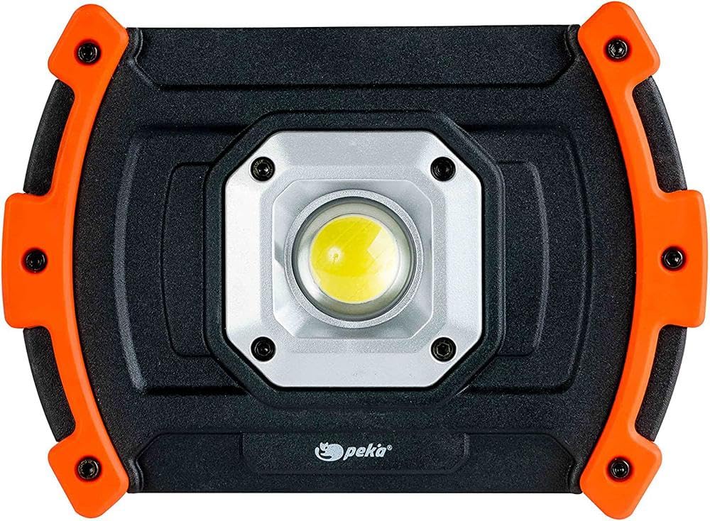 PEKA | Foco LED Alta potencia | Luz Área Trabajo | 10W y 1000 lm | Batería de Litio | 2 Intensidades | De 3 a 6 H de Autonomía | Puerto y Cable USB | Función Power Bank | PEKA W050