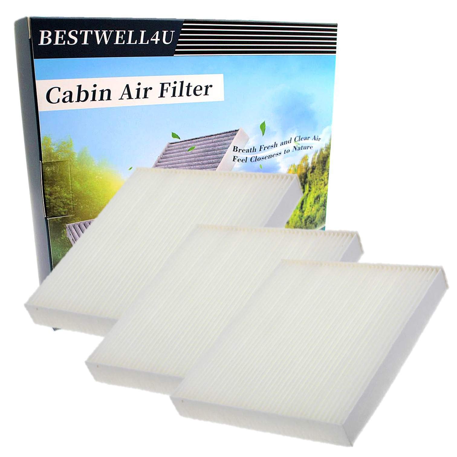 3 Pack White BW182 Cabin air filter for Civic,CR-V,CR-Z,Fit,HR-V,Insight,Replace CF11182,CP182,80292-TF0-G01