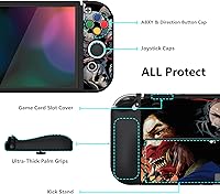 Vista 5 de PlayVital ZealProtect - Funda protectora suave para Nintendo Switch OLED, protector flexible Joycon Grip Cover para Nintendo Switch OLED