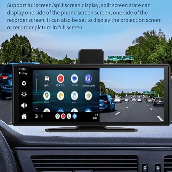 Flexscreen Pro Carplay, Driveview Flexscreen Pro 2025 Model, Wireless Portable Carplay Screen for Car,10.26 HD Flex Screen Pro 4k Dash Cam (With 64G memory card)
