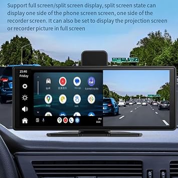 Flexscreen Pro Carplay, Driveview Flexscreen Pro 2025 Model, Wireless Portable Carplay Screen for Car,10.26 HD Flex Screen Pro 4k Dash Cam (With 64G memory card)