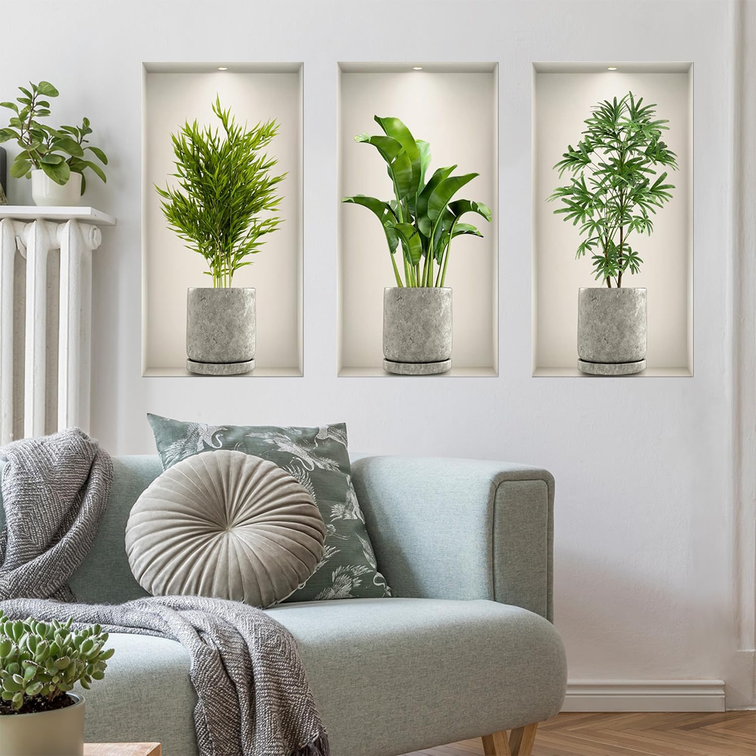 Pegatinas De Pared 3D Con Hojas Verdes - Decoración Extraíble Para Dormitorio, Salón U Oficina