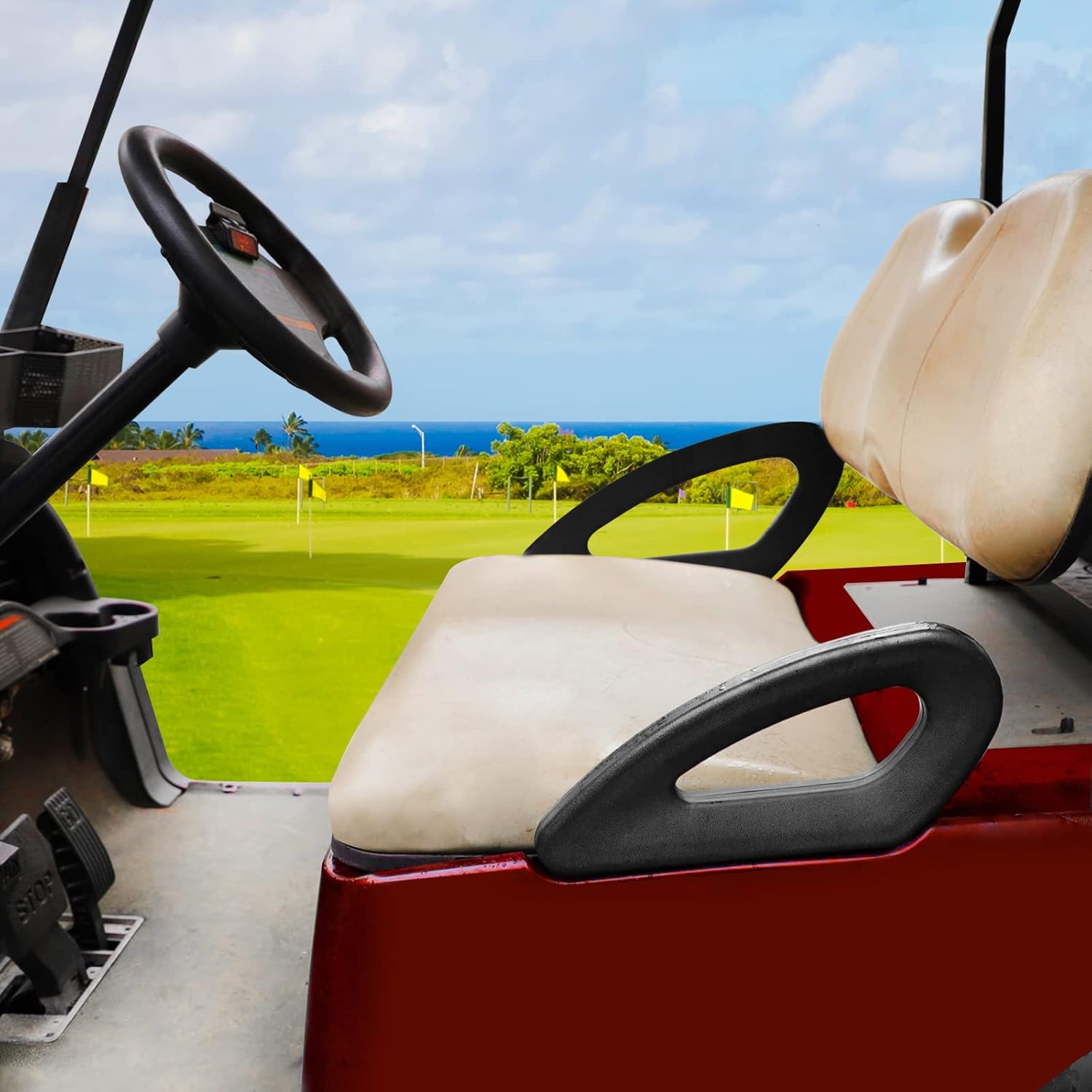 Roykaw Golf Cart Hip Restraint Armrest Driver Side & Passenger Side for Club Car Precedent 2004-2011 Gas/Electric Models, Replaces OEM # 102562701, 102562801