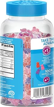 Digestive Advantage Daily Probiotic Gummies for Digestive Health & Gut Health, Probiotics for Men and Women (90 Count Bottle) - Superfruit Flavor (Pack of 3)