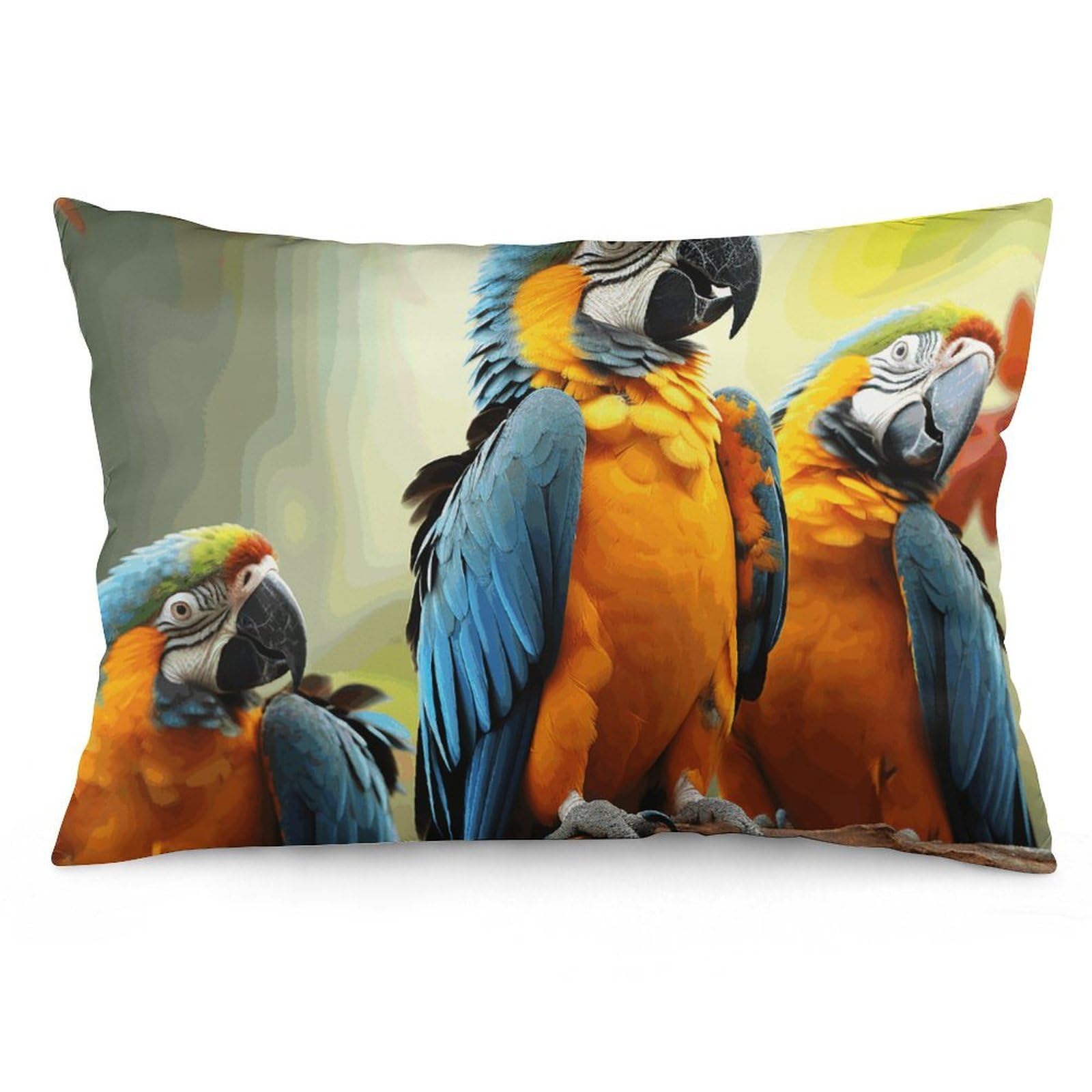 2 Pack Pillow Cases for Hair and Skin, Soft Breathable Pillow Case Covers with Hidden Zipper, Cute Parrots Pillowcase 20"x30" Pillow Covers for Sleeping Gift