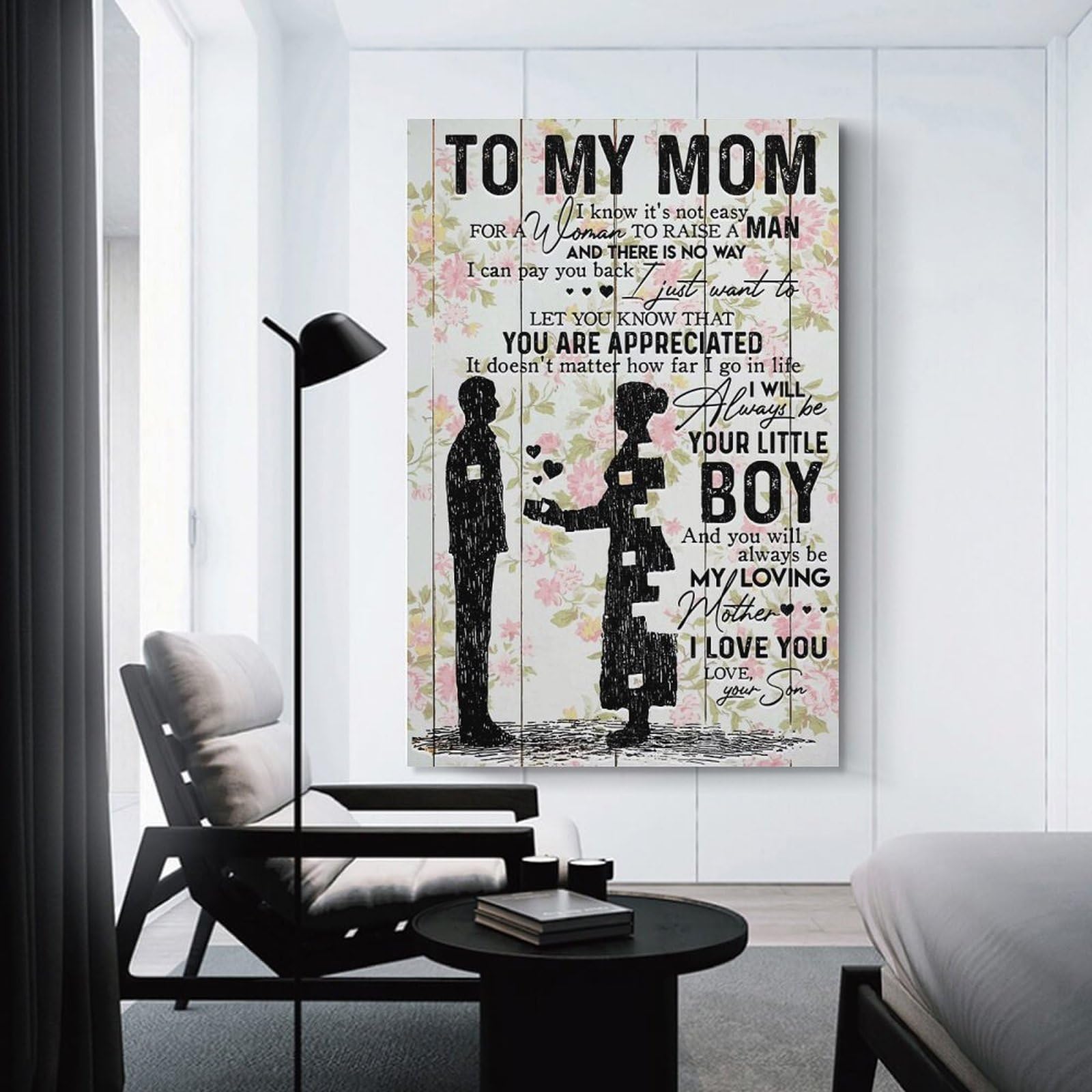 Junmoney Wall Art Print Son To Mom Gift For Mom, 12x18inch(30x45cm), for Contemporary Homes, Apartments Or Offices, An Easy Choice for New Home Styling