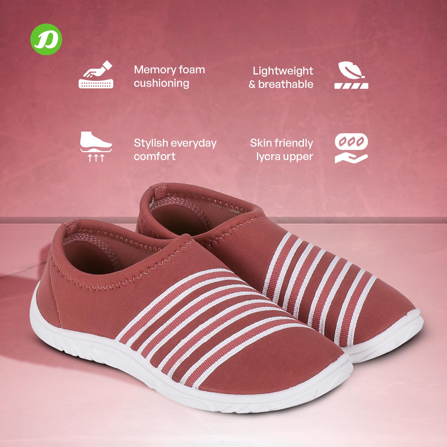 DOCTOR EXTRA SOFT Memory Foam Women's Shoes for Walking Gym Training,Casual, Sports,Slip-On,Lightweight Lace Up Athletics Slipon Running Sneaker for Ladies and Girls D-1002-FUCHSIA-7 UK 1